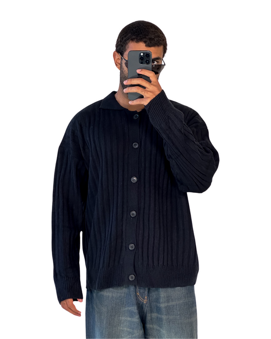 HEAVY RIBBED CARDIGAN